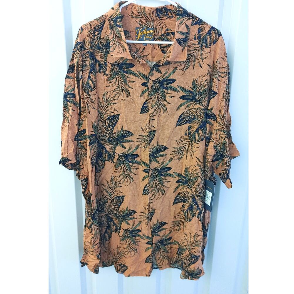 Johnny Bigg Shirt Eden Leaf Tropical Aloha  Button Front Casual 6XL NWT